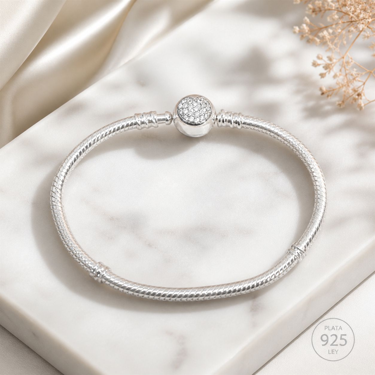 Pulsera Plata Cuadrada