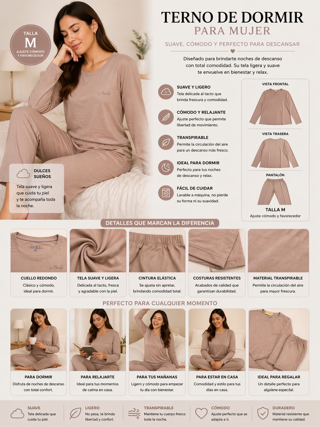 Terno Dormir Beige
