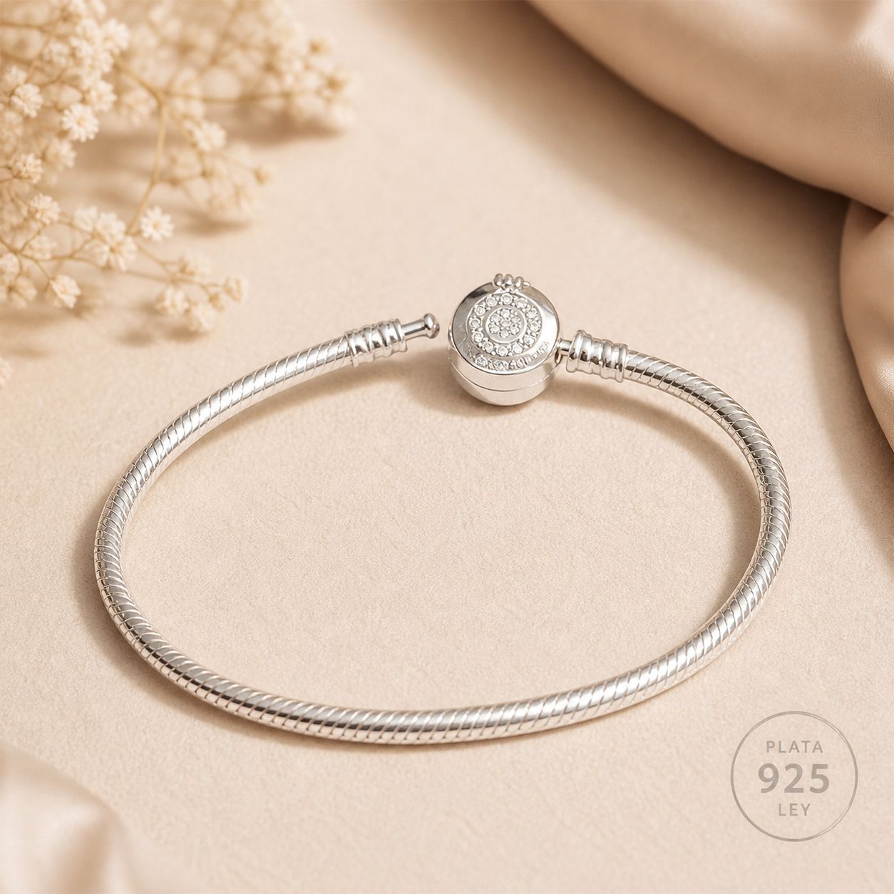Pulsera Plata 925 Redonda