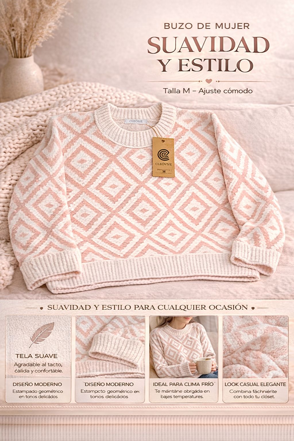 Buzo Geometrico Rosa