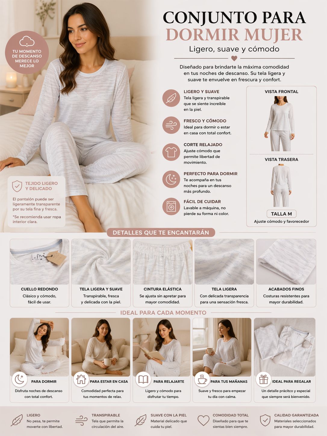 Conjunto Dormir Gris